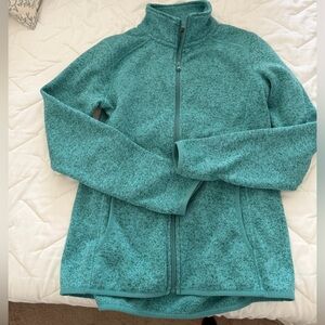 Eddie Bauer Teal Full-Zip Teddy Fleece Jacket
